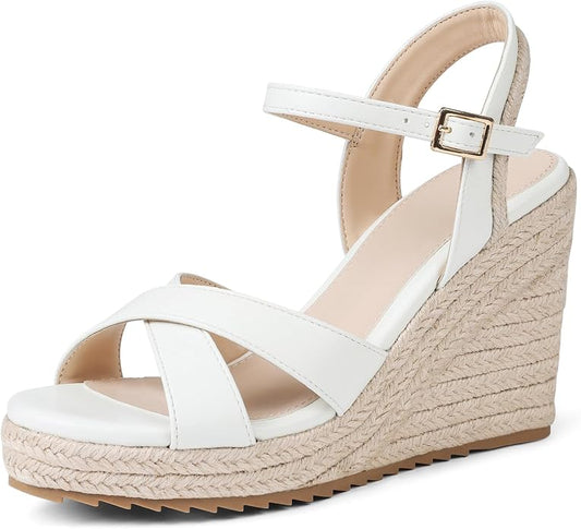 mikarka Women's Espadrille Wedge Sandals: Ankle Strap Platform Open Toe Wedges by mikarka