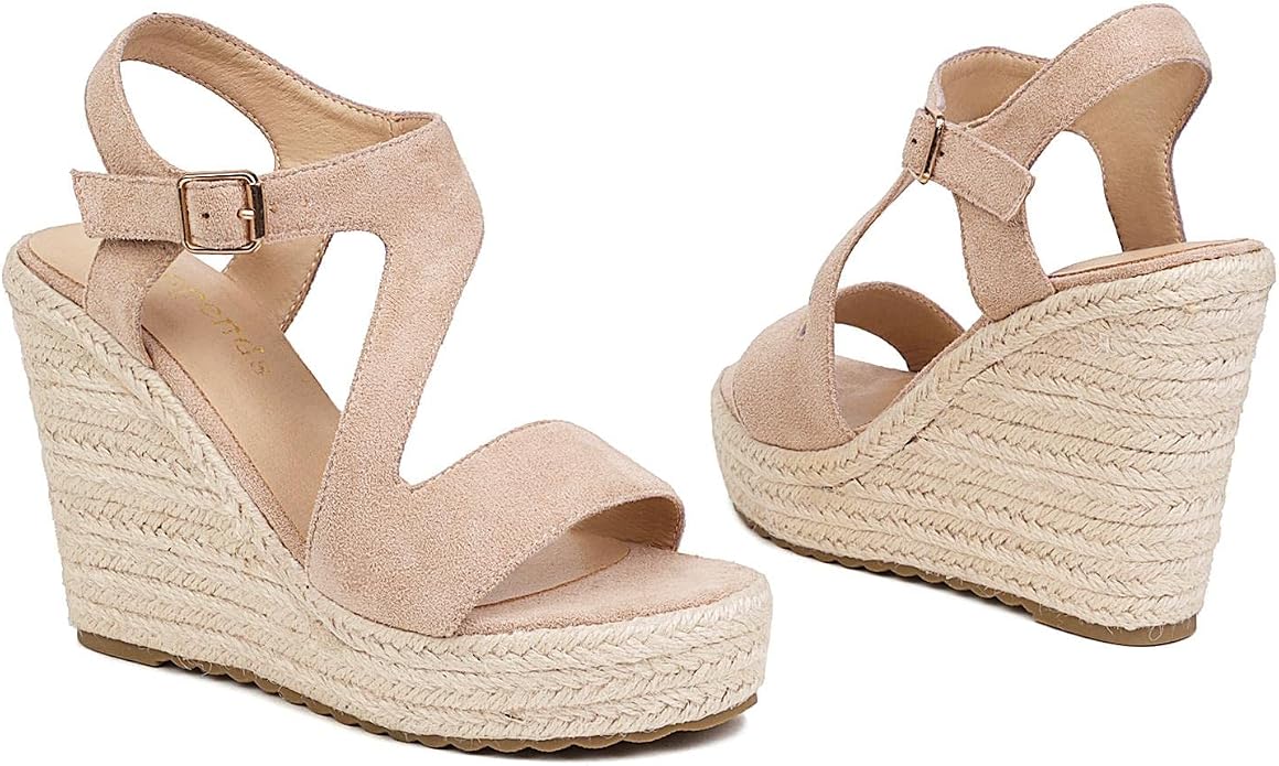 Women's Wedge Sandals, Espadrille Platform Summer Sandals, Wedge Ankle Strap - Image 3