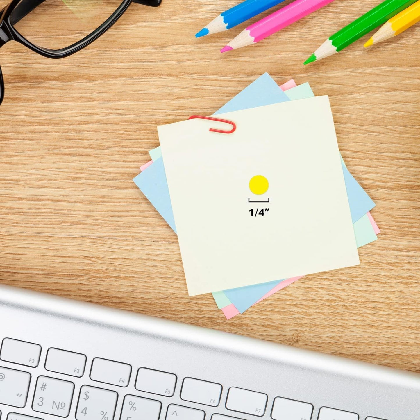 ChromaLabel 1/4 Inch Circle Sticker Labels, Easy to Write On Sticker Dots, Permanent Color Coding Labels - 1000 Sticky Dots per Roll, Yellow Dot Stickers