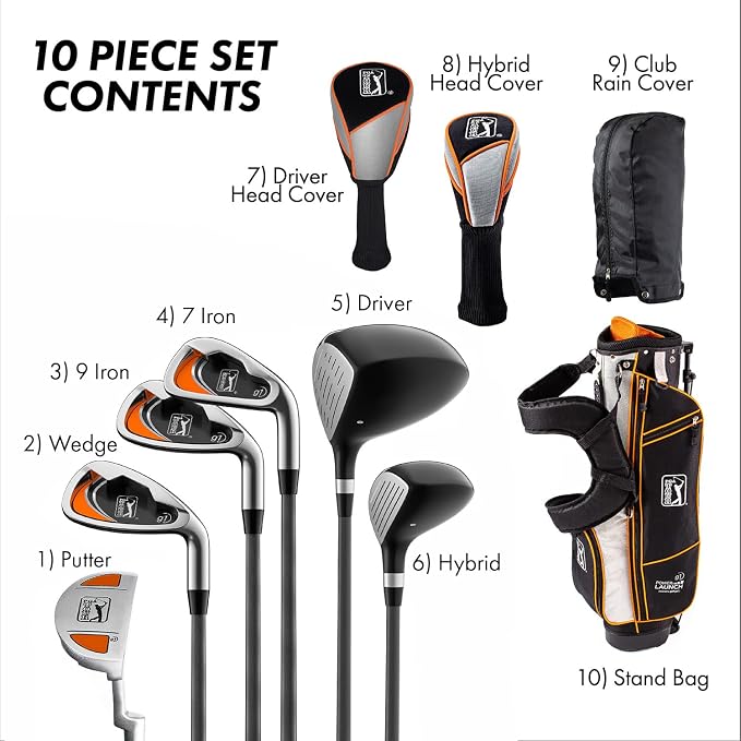 PGA Tour Youth Golf Club Set for Ages 8-12 and 12+, Right and Left-Handed Kids - Image 2