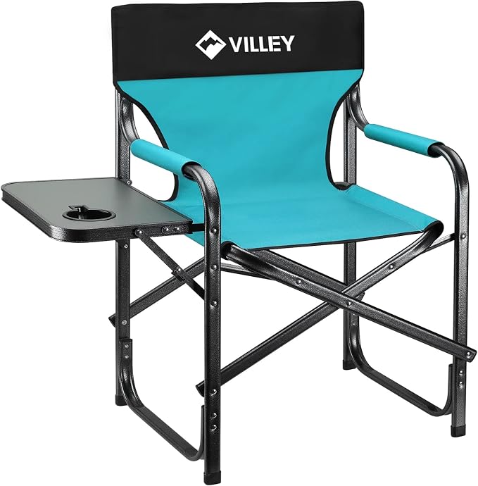 VILLEY Heavy Duty Directors Chair, Folding Camping Chairs, Portable Foldable by VILLEY