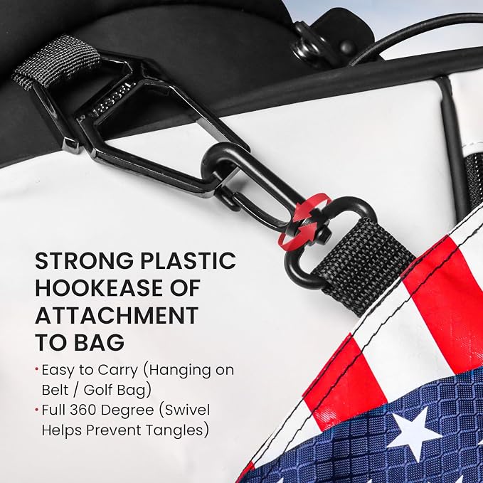 Golf Bag Accessories Valuables Pouch Bags Multi Pocket Zipper Hook - Image 5