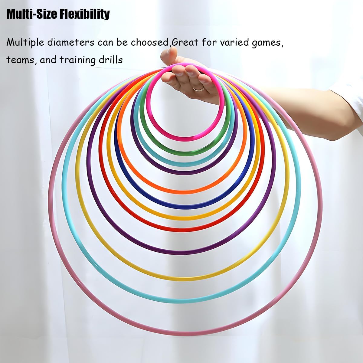 12 Pcs Colorful Plastic Ring Toss Outdoor Activity Games for Sports Practice Speed Agility Training, Random Colors
