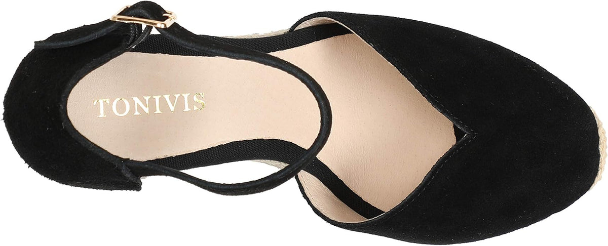 Platform Wedges Sandals for Women, Ankle-Strap, Cap Toe, Summer Espadrilles - Image 5