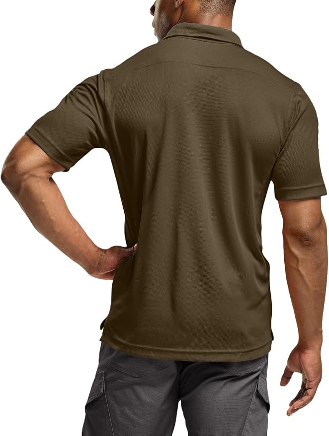 CQR Men's Polo Shirts, Tactical Short Sleeve Golf Performance Shirts, - Image 3