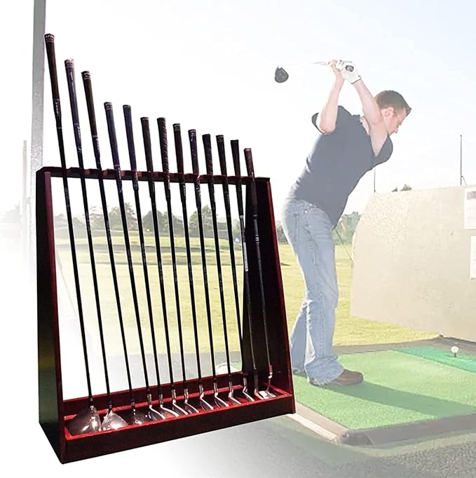 Large Capacity Golf Club Storage Rack, Holds 13 Golf Clubs, Free Standing by Katzowen