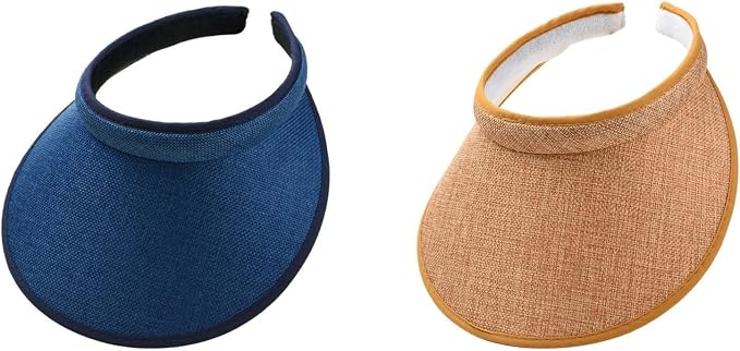 Cloth Covered Slip-On Visor for Women, Adjustable Cap Sports Sun Visors for Men by jecvxor