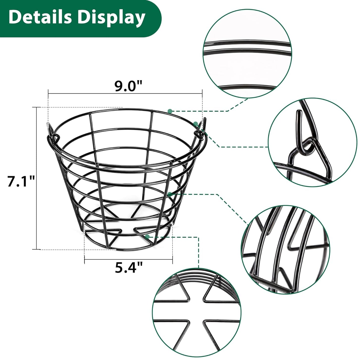 10L0L Golf Basket-Golf Bucket Suitable for Golf Practise & Competition Anti-Rust, Portable Golf Ball Basket (2 Pack)