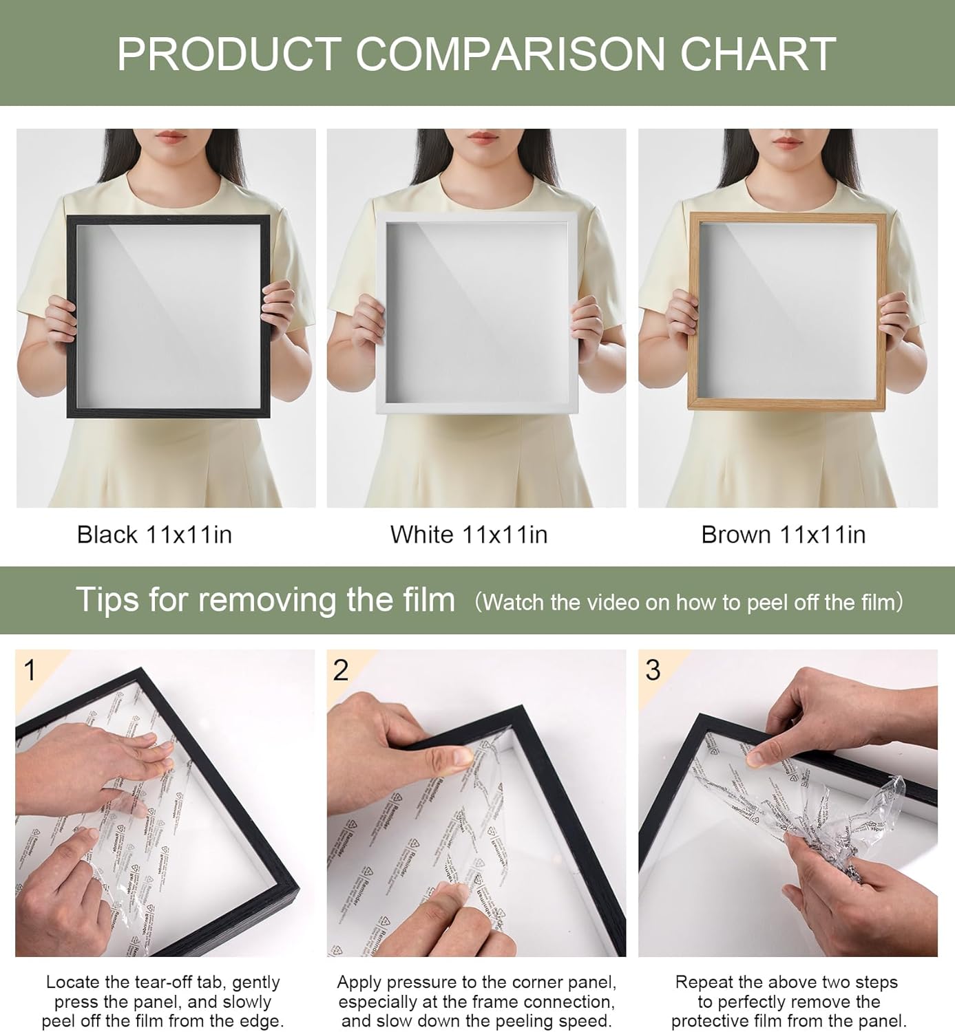 11x11 Shadow Box Display Case Picture Frame with Soft Linen Back, Deep Black Shadow Box 11x11 for Flowers Medal Display Case Jersey pet Graduation Memorabilia Baby Ltems Crafts Photos