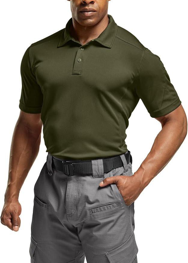 CQR Men's Polo Shirts, Tactical Short Sleeve Golf Performance Shirts, - Image 2