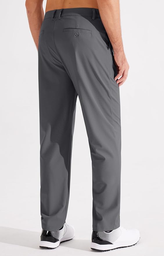 Libin Men's Golf Pants Classic Fit Flat Front Work Dress Pants 29" 31" 33" - Image 2