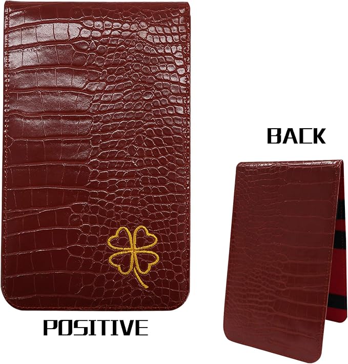 FINGER TEN Golf Scorecard Holder Leather Yardage Books Cover Lucky Clover - Image 2