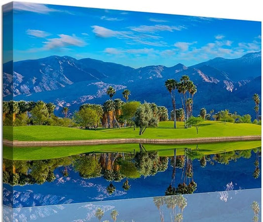 Sonoran Desert of southern California Golf Course Canvas Wall Art by chenchenArt