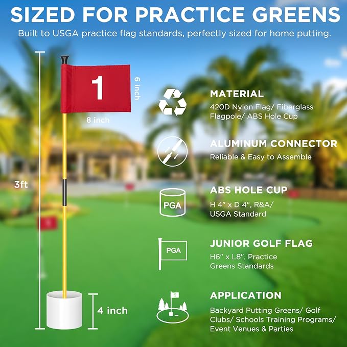 KINGTOP Golf Flagstick Mini, Putting Green Flag - Image 2