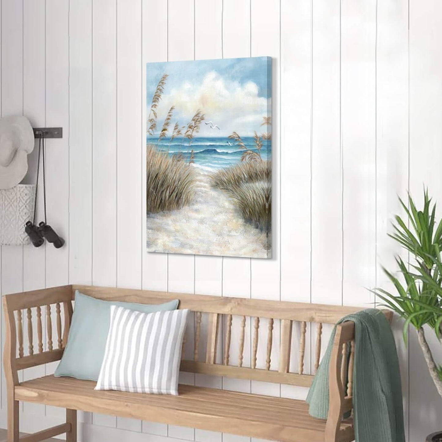 Hardy Gallery Seascape Canvas Abstract Wall Art: Beach Path Artwork to the Sea Abstract Coastal Artwork Painting for Bedroom (36'' x 24'' x 1 Panel)