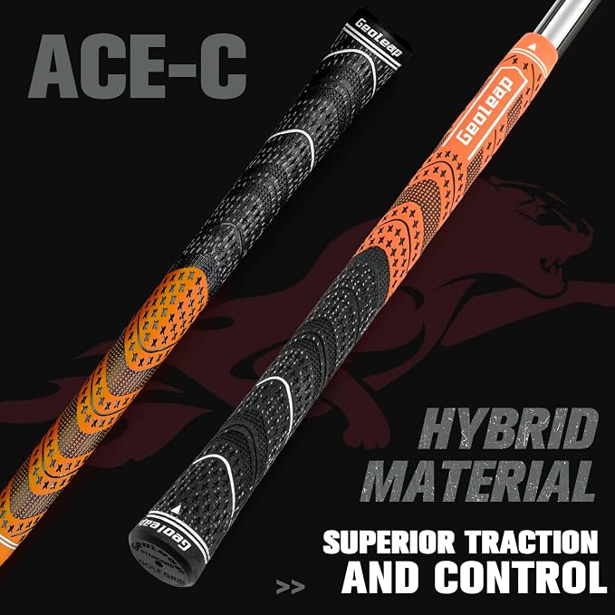 Geoleap Golf Grips Set of 13- Cord Rubber Compound Material, Hybrid Golf Club - Image 2
