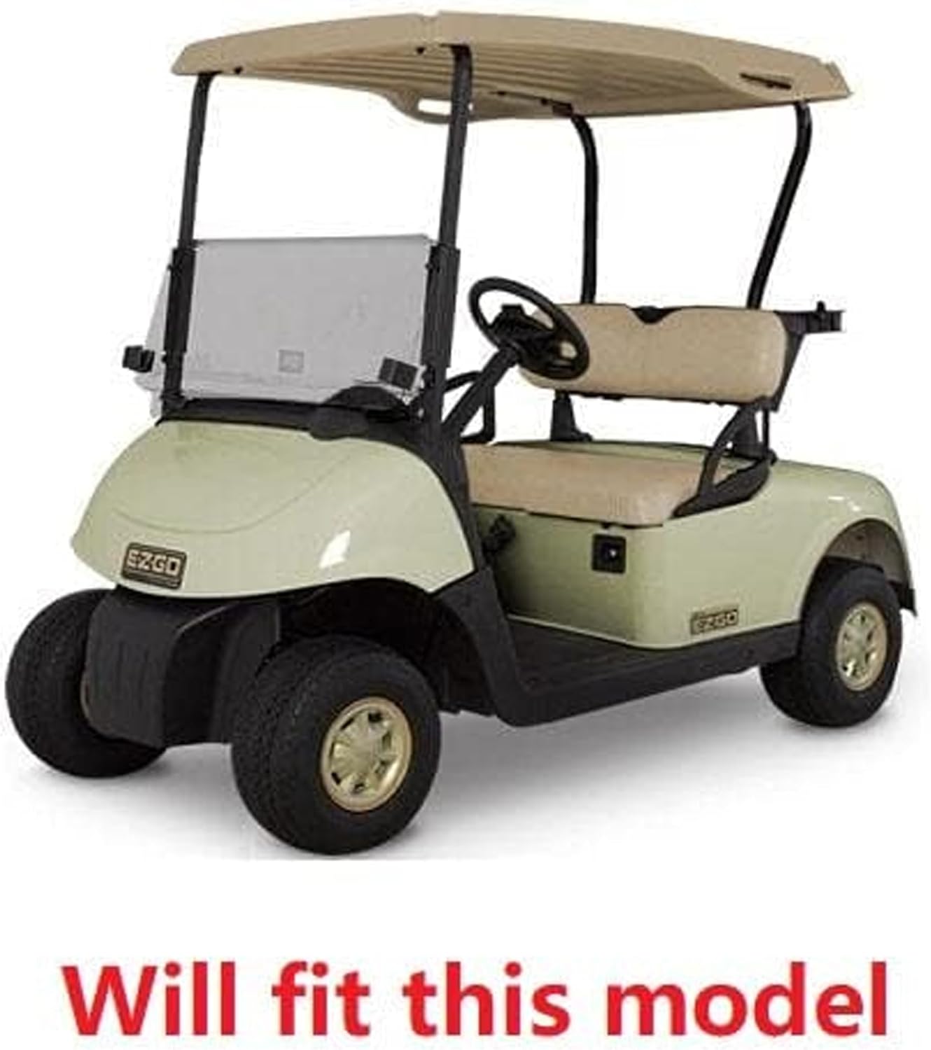 Huskey Parts Company Golf Cart Seat Cushion Stone Color Front Bottom Seat for EZGO RXV 2008 and Up, Golf Cart Front Seat Replacement with Mounting Hardware