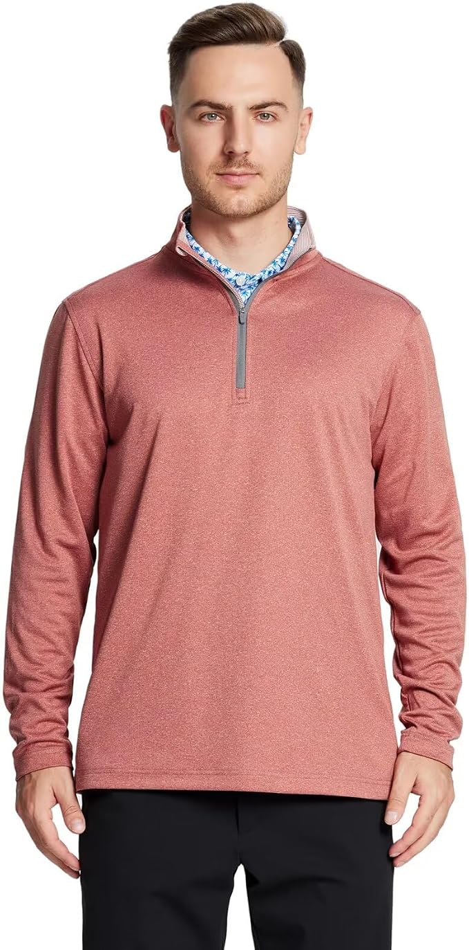 M MAELREG Quarter Zip Golf Pullover Men Dry Fit Long Sleeve Performance Wicking - Image 2