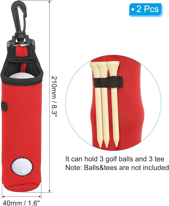 PATIKIL Golf Ball Carry Bag, Golf Tee Holder Pouch Portable Neoprene Golf Ball - Image 2