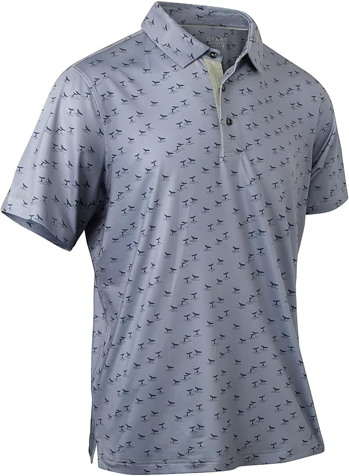 Mens Golf Shirts Quick Dry Moisture Wicking Casual Short Sleeve Performance by GYART