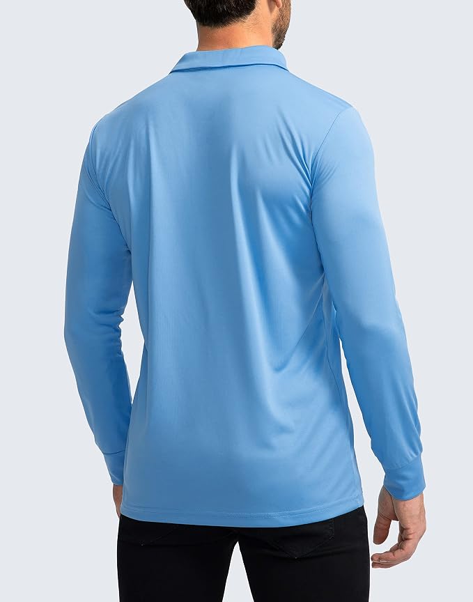 Men's Polo Shirt Long Sleeve Golf Shirts Lightweight UPF 50+ Sun Protection - Image 2