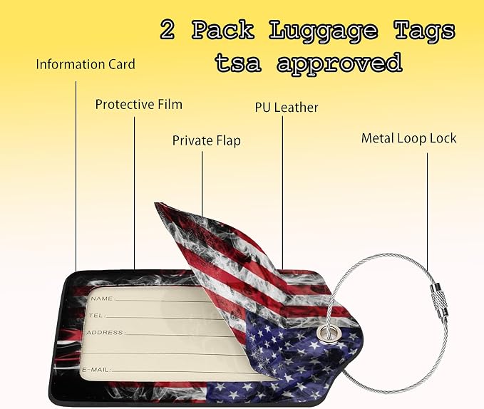 2 Pack American Flag Luggage Tags - Image 5