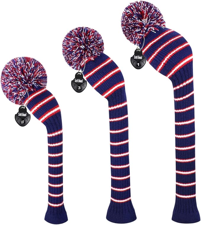 Scott Edward Golf Headcovers for Woods Set of 3 Fits Well Driver Fairway Wood by ScottEdward