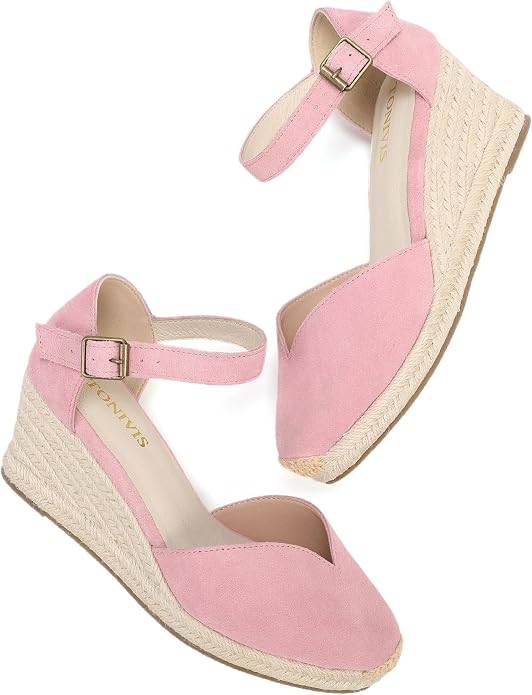 Platform Wedges Sandals for Women, Ankle-Strap, Cap Toe, Summer Espadrilles - Image 6
