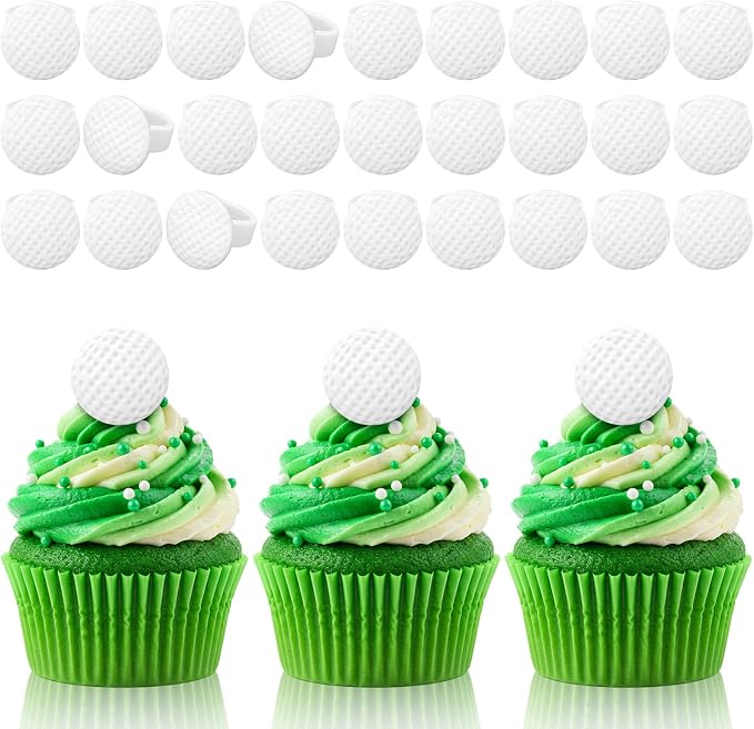 Honeydak 48 Pcs Golf Sport Cupcake Rings Toppers Decoration Sport Ball Theme by Honeydak