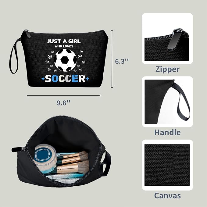 Soccer Cosmetic Makeup Bag, Soccer Gifts - Image 2