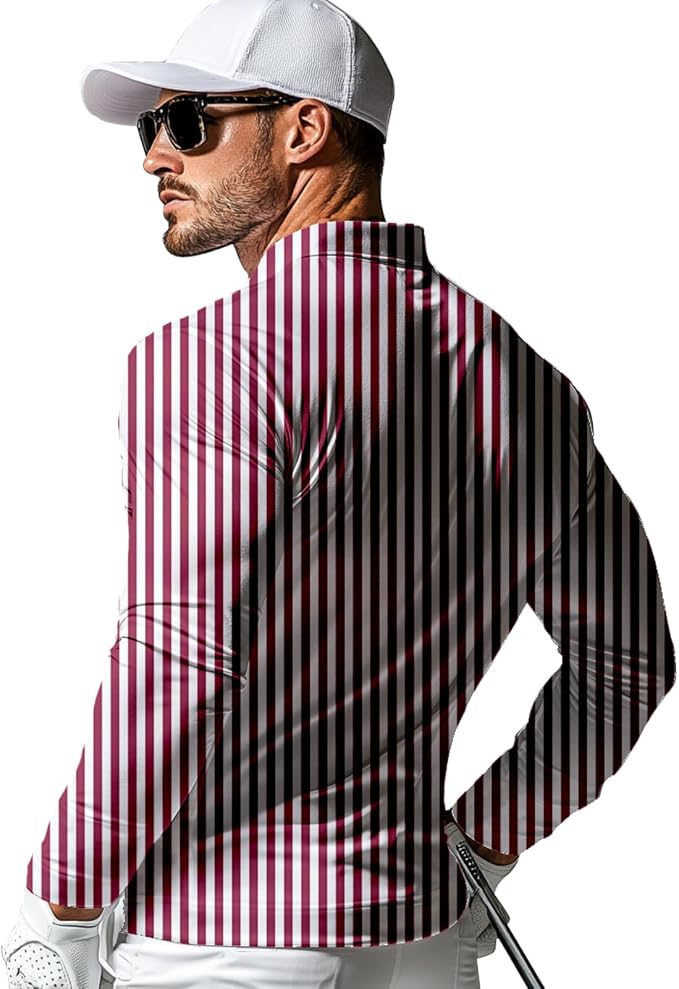 Men's Long Sleeve Golf Shirt Quick Dry 3 Button Work Fishing Outdoor Casual - Image 2