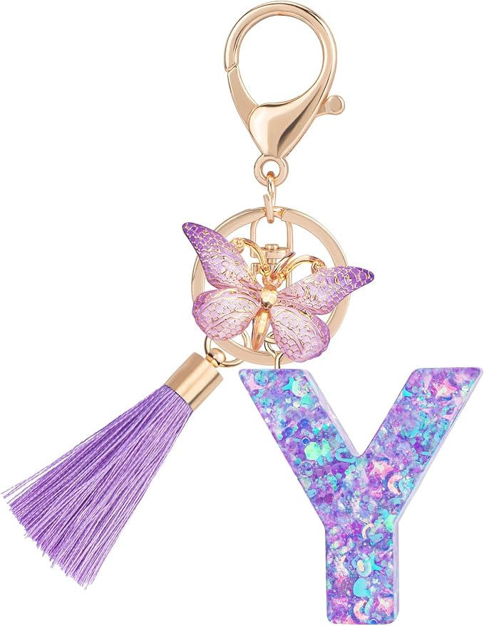 Suweibuke Colourful Cute Initial Letter Keychains by Suweibuke