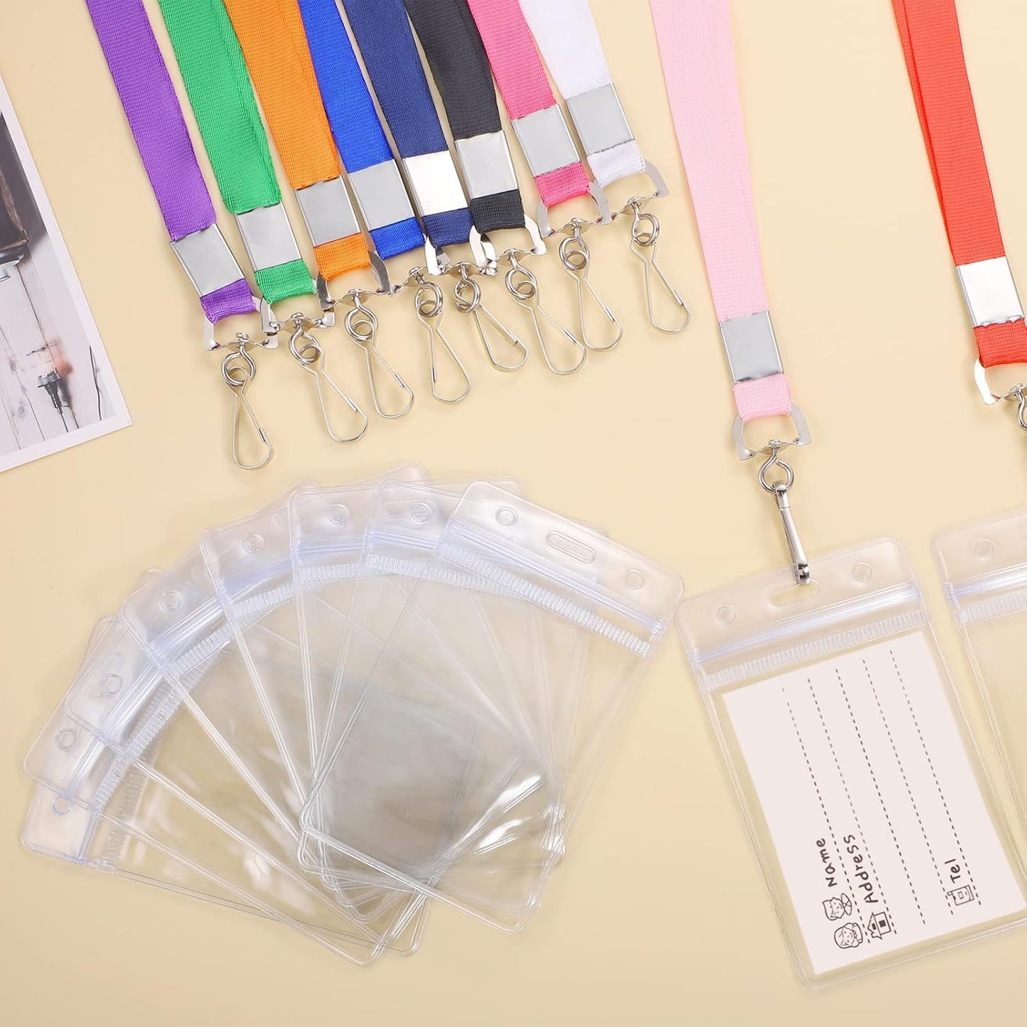 12 Pack Lanyards for ID Badges Cruise Lanyard for Ship Cards with Waterproof ID Badge Holder Cruise Essentials 2025 (12 Colors)