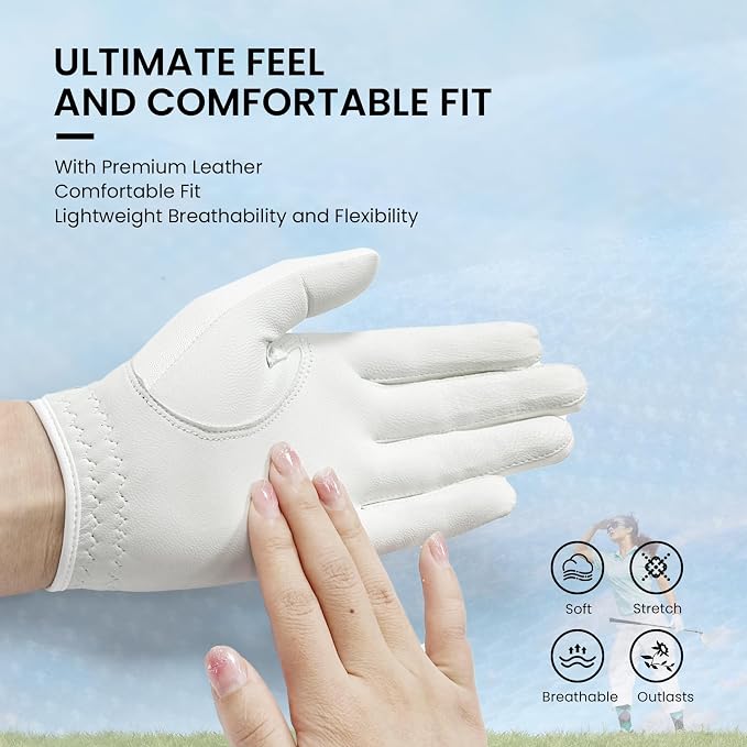 Women Golf Gloves Premium Leather - Image 3