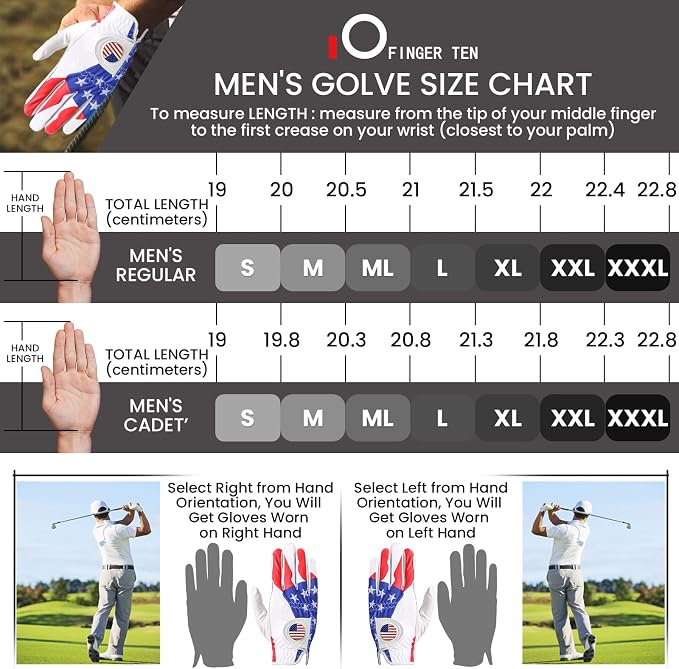 FINGER TEN Golf Gloves Men Right Handed Golfer Left Hand - Image 6