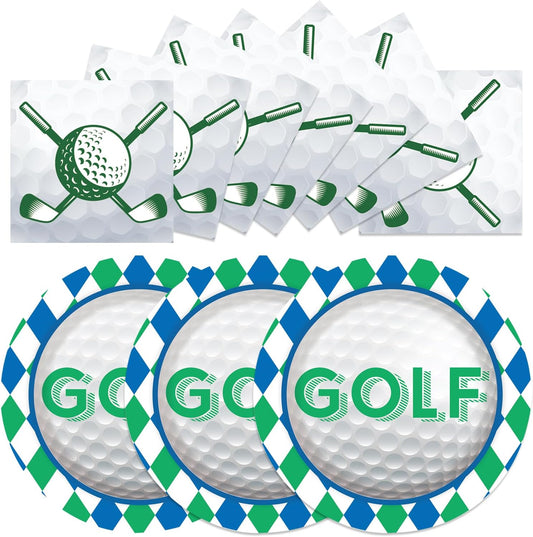 40PCS Golf Paper Plates and Napkins Party Supplies, Disposable Golf Ball Party Plates and Napkins Tableware Set for Golf Birthday Party Decorations Serves 20 Guests (Golf)