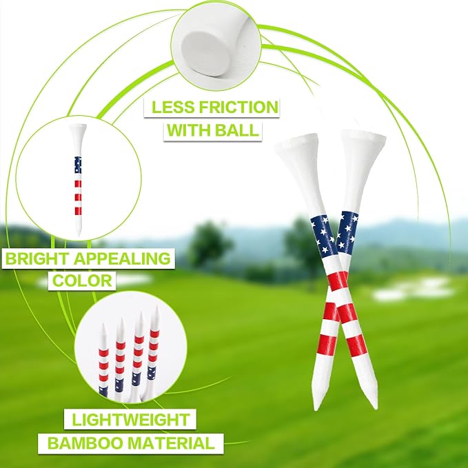 FINGER TEN Golf Tees Wood 3 1/4 2 3/4 Inch Value 50/120 Count, Durable Tees - Image 3