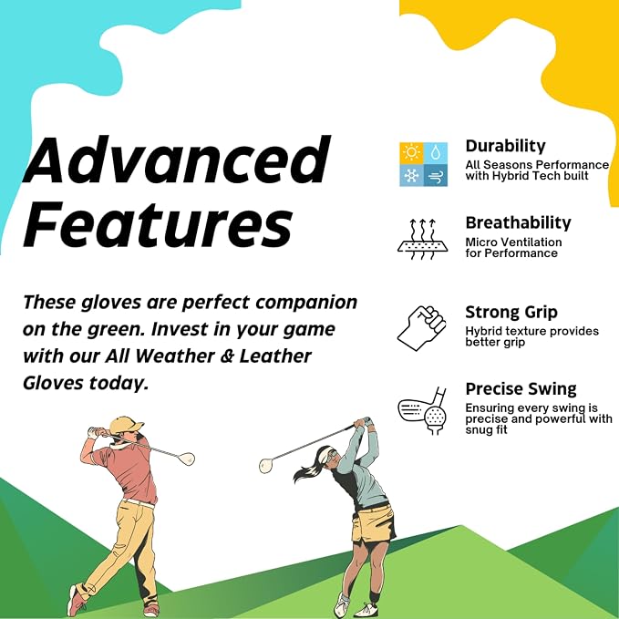 H-Cube All-Weather & Leather Golf Gloves - Image 5
