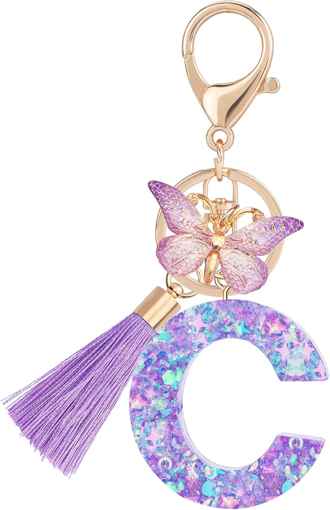Suweibuke Colourful Cute Initial Letter Keychains by Suweibuke