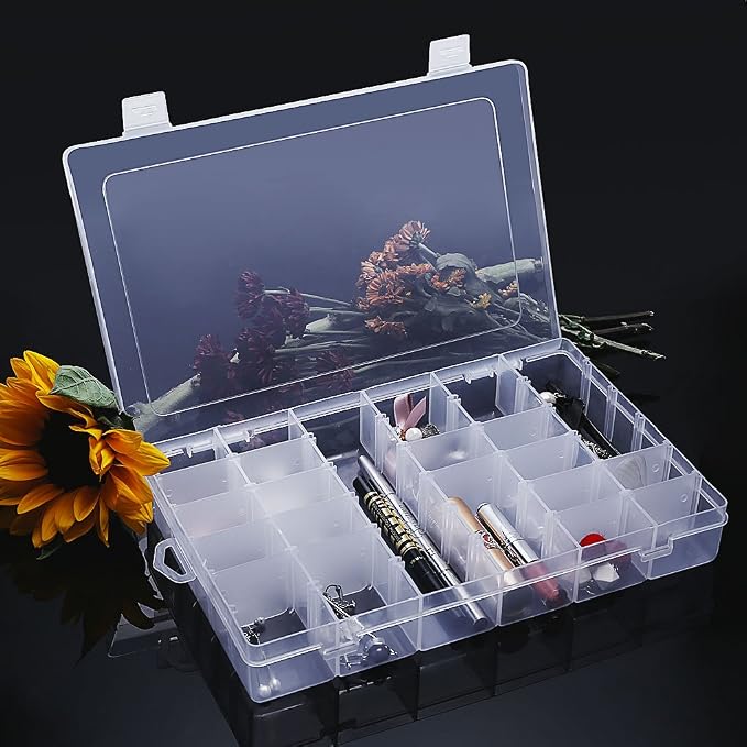 Gospire 36 Grids Clear Plastic Jewelry Box Organizer Storage Container - Image 4