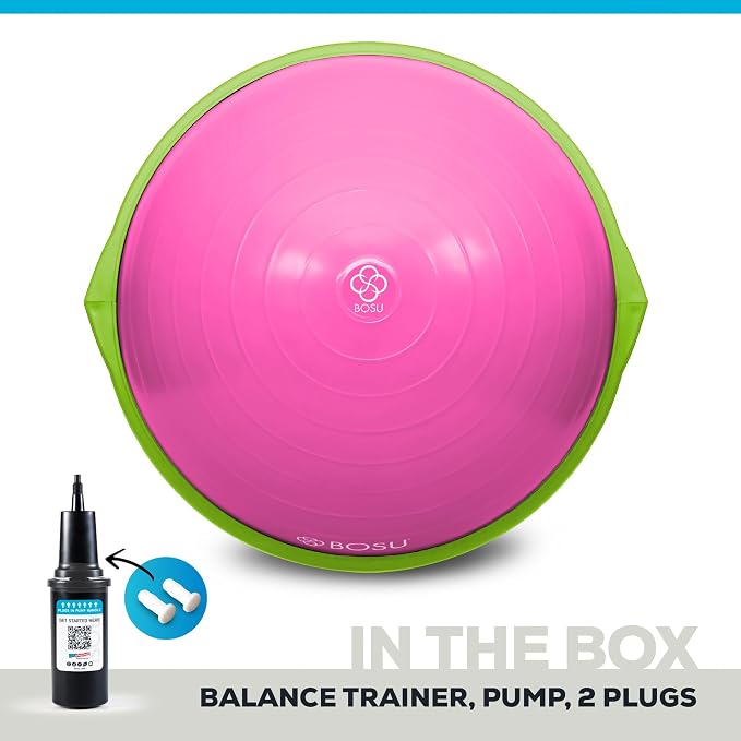 Bosu Balance Ball Exercise Trainer, Home Gym Equipment w/ Guided Workouts & Pump - Image 2