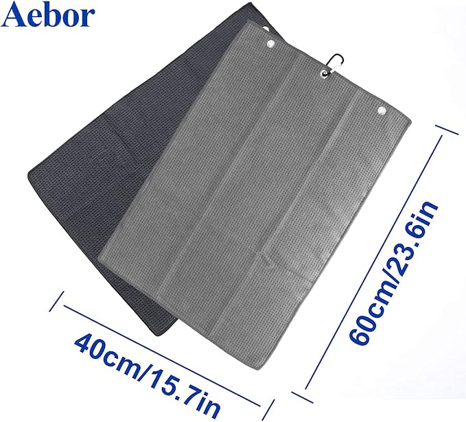 Golf Towels, Microfiber Waffle Pattern Tri-fold Golf Towel - Image 3