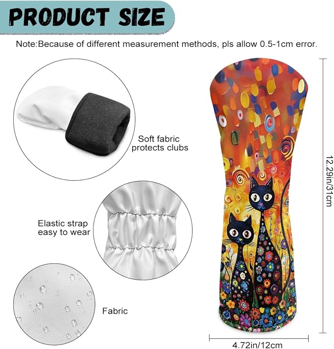Golf Club Head Covers for Club Protective, Waterproof PU Leather Driver Fairway - Image 6