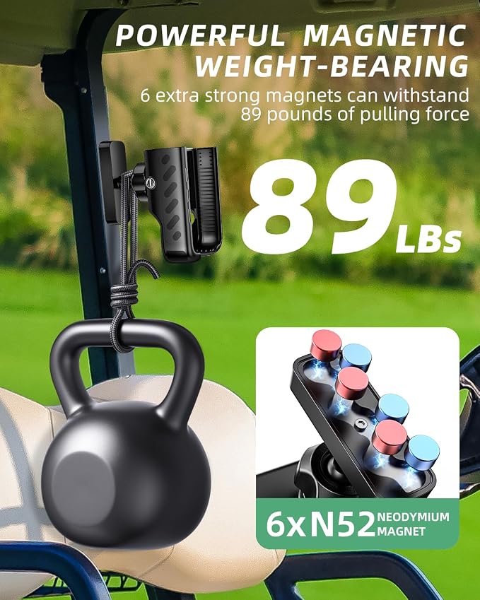 Golf Cart Phone Holder, 360° Adjustable Universal Golf Magnetic Phone Mount - Image 2