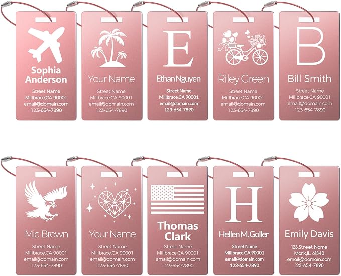 Personalized Metal Luggage Tags, Custom Suitcase Aluminum Name Tags by Unknown