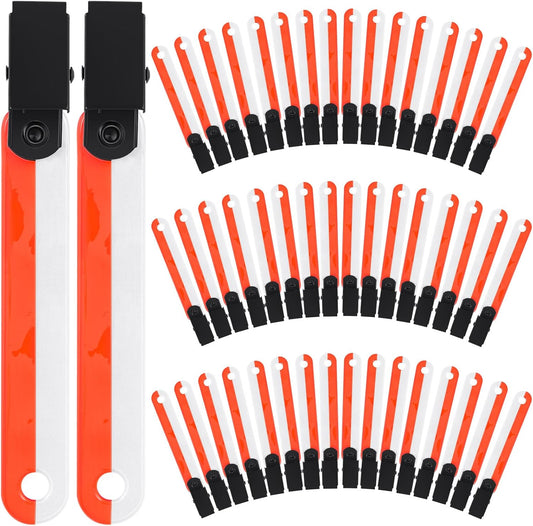 24/48/72/96/120 Pcs Trail Markers for Hunting Reflective Trail Markers High Visibility Glow Tree Reflector Tags with Clip for Tree Stand Hunting Hiking Camping