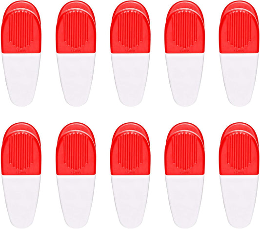 10 Magnetic Memo Holders Set - Large Clip, Plastic - White Red
