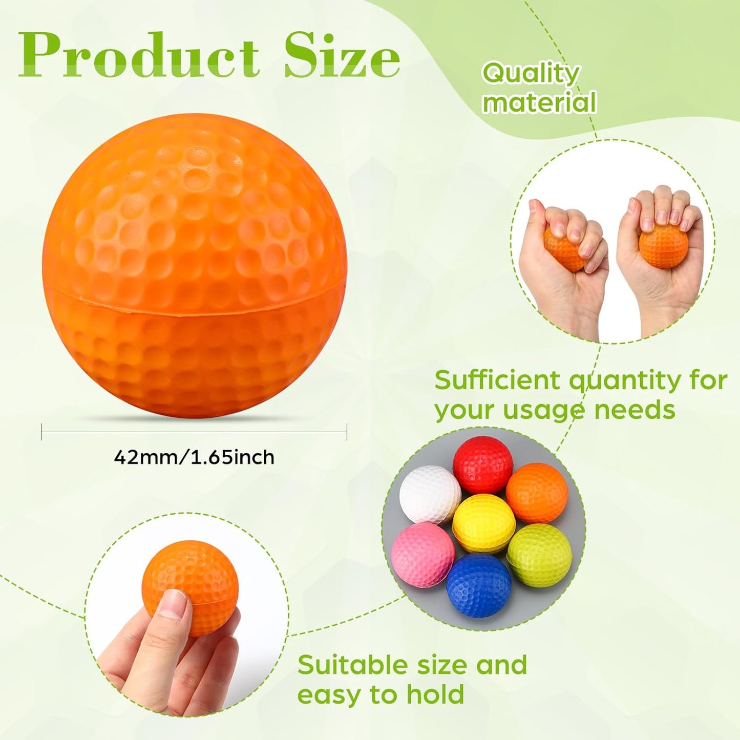 12 Pcs Foam Golf Practice Balls Soft Foam Balls for Golf Practice Realistic Feel and Flight Sport Training