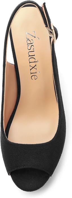 Womens Wedge Platform Sandals Peep Open Toe Slingback Buckle High Heel Dress - Image 3