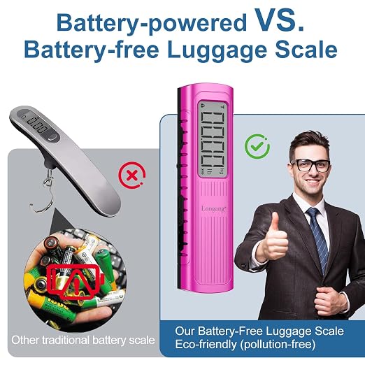 Battery-Free Digital Luggage Scale, 110lbs/50kg Portable Handheld Hanging Scale - Image 2